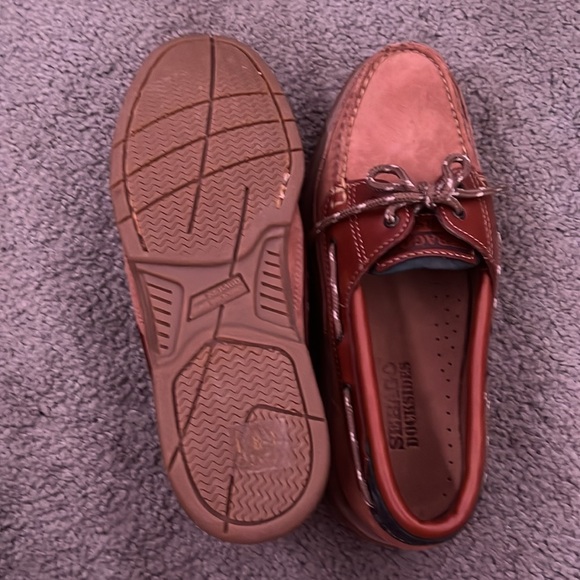 Sebago Docksides - Classic Brown Leather Boat Shoes - Size 7 M - Picture 5 of 6